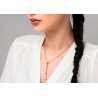 Collana Donna Luca Barra CK2277 In acciaio Dorato Con Bussolotto E Elementi Con Strass Bianchi