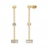 Orecchini Donna Luca Barra OK1662 Pendenti In Acciaio Dorato Con Strass
