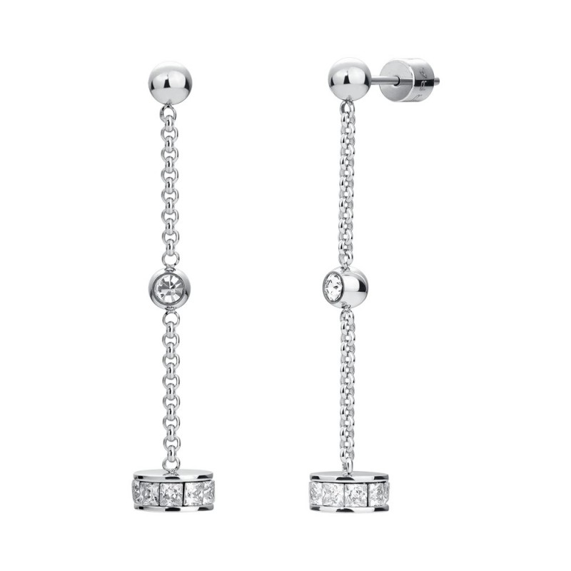 Orecchini Donna Luca Barra OK1661 Pendenti In Acciaio Con Strass