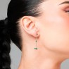 Orecchini Donna Luca Barra OK1664 Pendenti In Acciaio Con Strass Verdi
