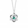 Collana Donna Luca Barra CK2281 In Acciaio Con Fiore E Zirconi Verdi