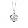 Collana Donna Luca Barra CK2282 In Acciaio Con Fiore E Zirconi Viola