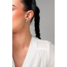 Orecchini Donna Luca Barra OK1666 Fiore In Acciaio Con Zirconi Verdi