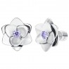 Orecchini Donna Luca Barra OK1667 Fiore In Acciaio Con Zirconi Viola
