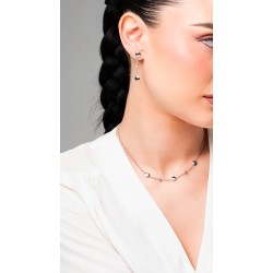 Orecchini Donna Luca Barra OK1668 Pendenti In Acciaio Con Elementi Acciaio E Strass