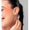 Orecchini Donna Luca Barra OK1669 Pendenti In Acciaio Con Elementi Dorati E Strass