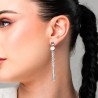 Orecchini Donna Luca Barra OK1670 Pendenti In Acciaio Con Zirconi