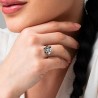 Anello Donna Luca Barra ANK677 Fiore In Acciaio Con Zircone