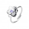 Anello Donna Luca Barra ANK679 Fiore In Acciaio Con Zircone Viola