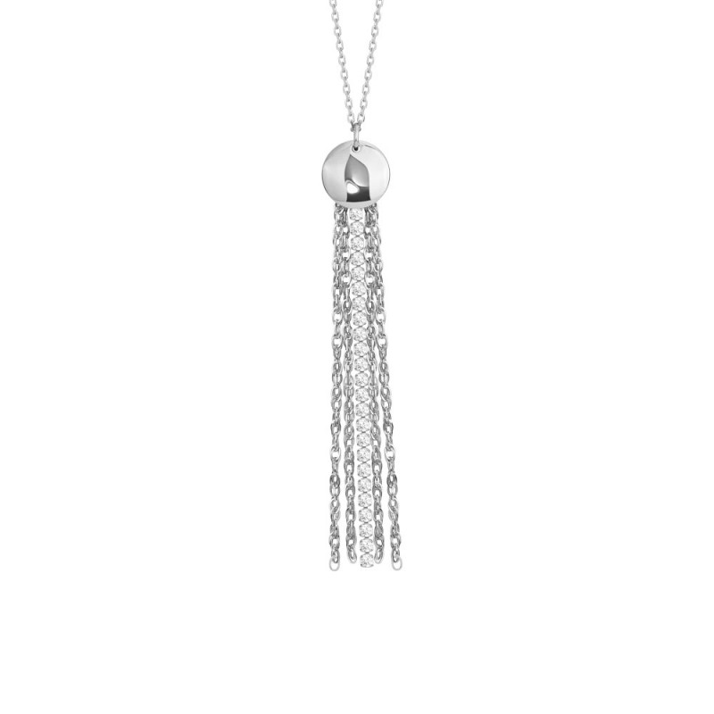 Collana Donna Luca Barra CK2287 In Acciaio Con Elemento Acciaio E Zirconi