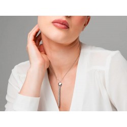 Collana Donna Luca Barra CK2287 In Acciaio Con Elemento Acciaio E Zirconi