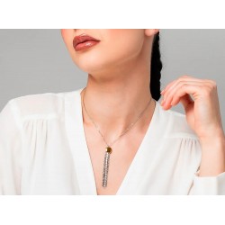 Collana Donna Luca Barra CK2288 In Acciaia Con Elemento Dorato E Zirconi