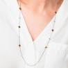 Collana Lunga Donna Luca Barra CK2286 In Acciaio Con Elementi Dorati E Strass