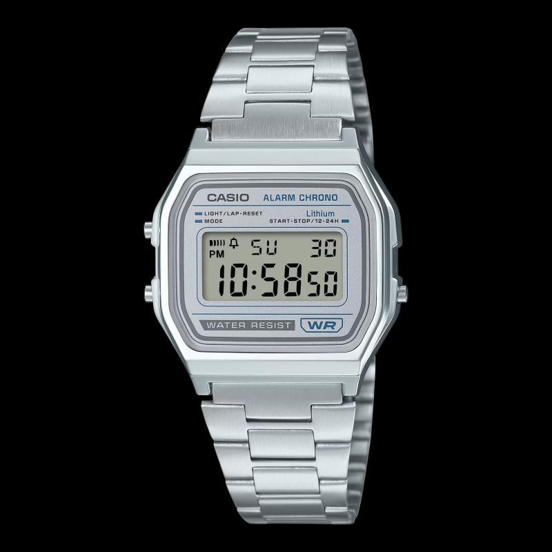 Orologio Unisex Casio Vintage A158WEA-7EF Digitale Con Quadrante Grigio