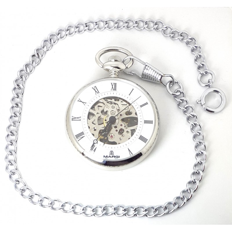 Orologio Uomo Tasca Margi 15442 Meccanico Scheletrico