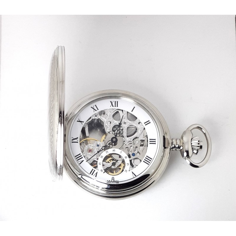 Orologio Uomo Tasca Margi 15465 Meccanico con Meccanismo A Vista