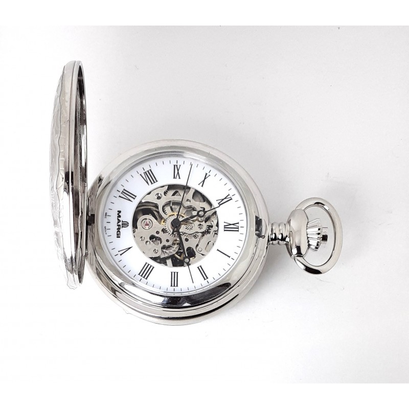 Orologio Uomo Tasca Margi 15464 Meccanico Con Meccanismo A Vista