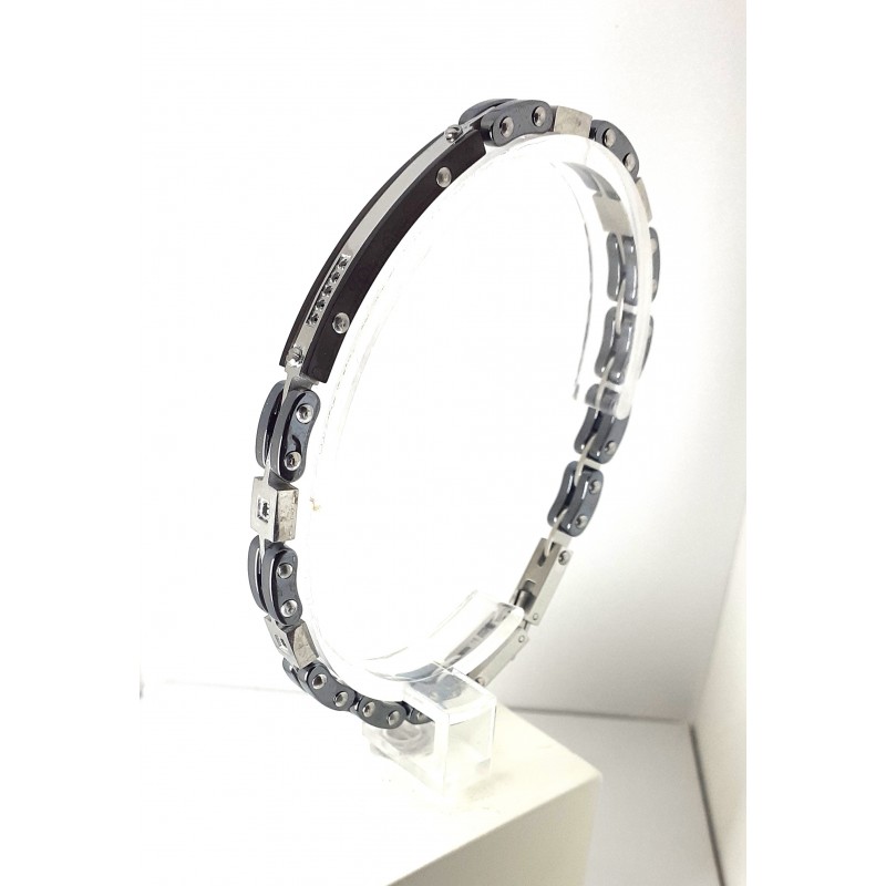 Bracciale Uomo Ananda Steel And Co AXBR28 N In Acciaio E Ceramica Antracite