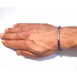 Bracciale Uomo Ananda Steel And Co AXBR1540 In Acciaio Con Inserti In Ceramica Blu