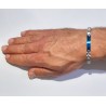 Bracciale Uomo Ananda Steel And Co AXBR53 In Acciaio Con Piastra Blu