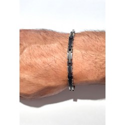 Bracciale Uomo Ananda Steel And Co AXBR37 N In Acciaio Bicolore Nero-Argento