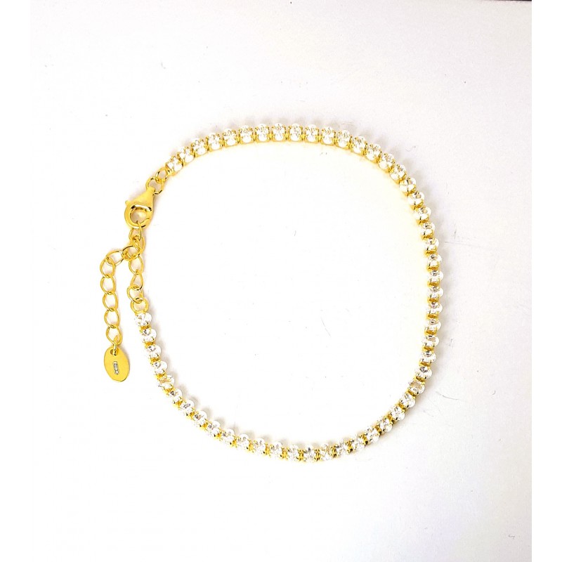 Bracciale Tennis Donna Gioja Argento CBR12 D In Argento Dorato Con Zirconi Ovali