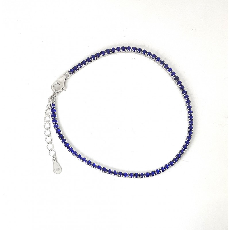 Bracciale Tennis Donna Gioja Argento CCD02 B In Argento Con Zirconi Blu 2 mm