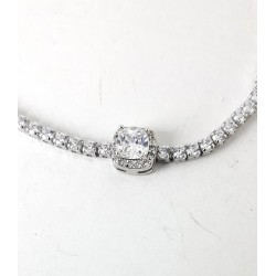 Bracciale Tennis Donna Gioja Argento CBR13 C In Argento Con Zircone Centrale 4 mm