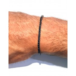 Bracciale Tennis Uomo Gioja Argento CBR54 1 In Argento IP Nero E Zirconi Neri 2,5 mm