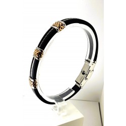 Bracciale Uomo Semirigido Ananda Steel And Co AXBR10 In Caucciù E Acciaio