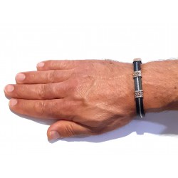 Bracciale Uomo Semirigido Ananda Steel And Co AXBR10 In Caucciù E Acciaio