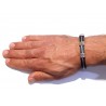Bracciale Uomo Semirigido Ananda Steel And Co AXBR10 In Caucciù E Acciaio