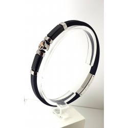 Bracciale Uomo Ananda Steel And Co AXBR02 CRV In Caucciù E Acciaio Con Rosa Dei Venti