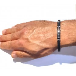 Bracciale Uomo Ananda Steel And Co AXBR02 CRV In Caucciù E Acciaio Con Rosa Dei Venti