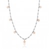 Collana donna in acciaio con pendenti quadrifoglio Luca Barra CK1408