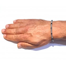 Bracciale Uomo Ananda Steel And Co AXBR12 BN In Acciaio Con Bussolotti Neri