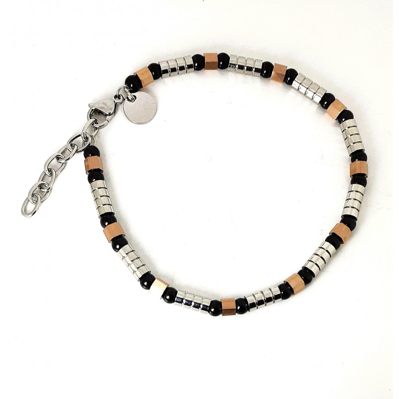 Bracciale Uomo Ananda Steel And Co AXBR12 RN In Acciaio Con Elementi Rosé