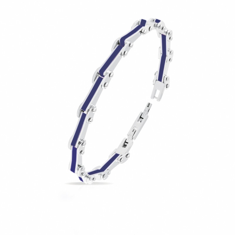 Bracciale Uomo Arkano BAC118BL In Acciaio Con Particolari Blu