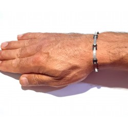Bracciale Uomo Arkano BAC109BN In Acciaio Con Particolari Neri