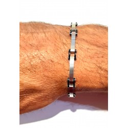 Bracciale Uomo Arkano BAC109BN In Acciaio Con Particolari Neri