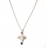 Collana Uomo Arkano CR038R/N In Acciaio Con Croce E Zirconi Neri