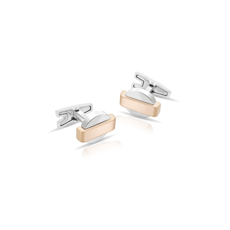 Gemelli Arkano GE05BR In Acciaio Bicolore Argento/Rosé