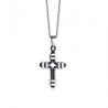 Collana Uomo Arkano CR05NB/B In Acciaio Con Croce Bicolore E Zirconi