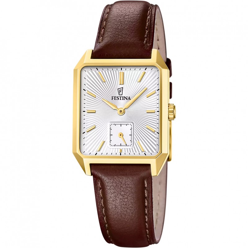 Orologio Uomo Festina On The Square F20780/3 Con Cassa Rettangolare Dorata