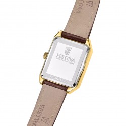 Orologio Uomo Festina On The Square F20780/3 Con Cassa Rettangolare Dorata