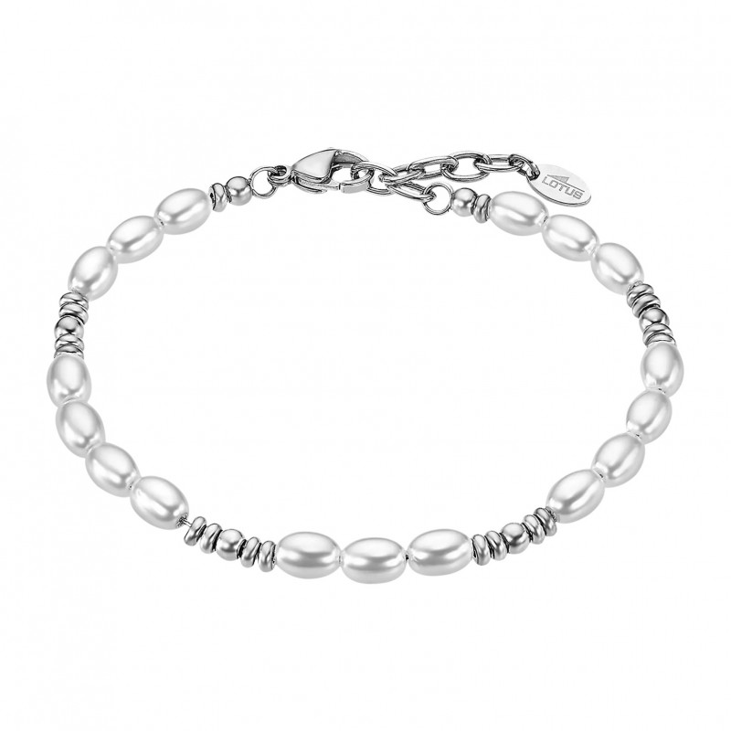 Bracciale Donna Lotus Style LS2562/2/1 In Acciaio Con Perle Bianche