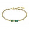 Bracciale Donna Lotus Style LS2561/2/3 In Acciaio Dorato Doppio Filo Con Pietre Verdi