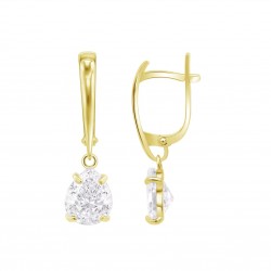Orecchini Donna Lotus Silver LP3809-4/2 In Argento Dorato Con Zircone A Goccia