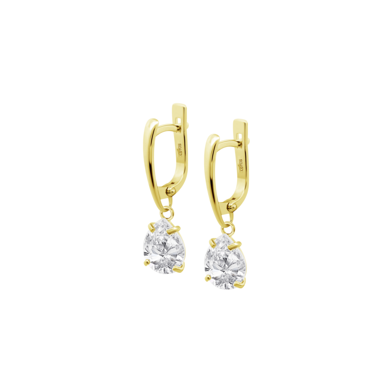Orecchini Donna Lotus Silver LP3809-4/2 1 Pendenti In Argento Dorato Con Zircone A Goccia