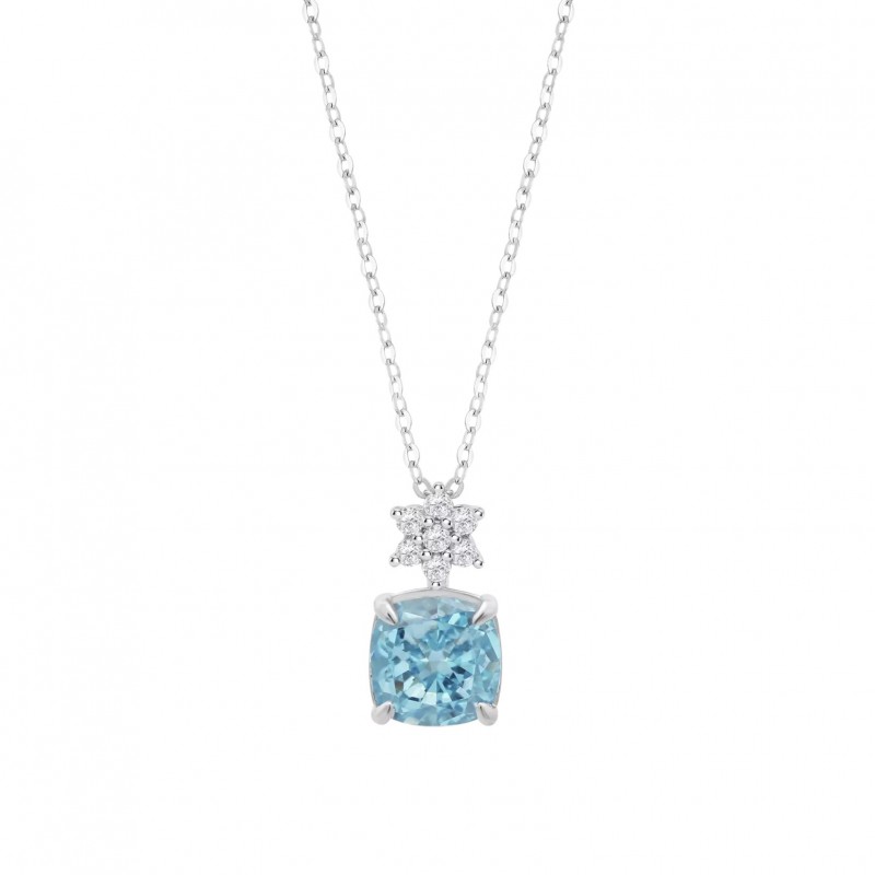Collana Donna Lotus Silver LP3903-1/2 In Argento Con Zircone Azzurro